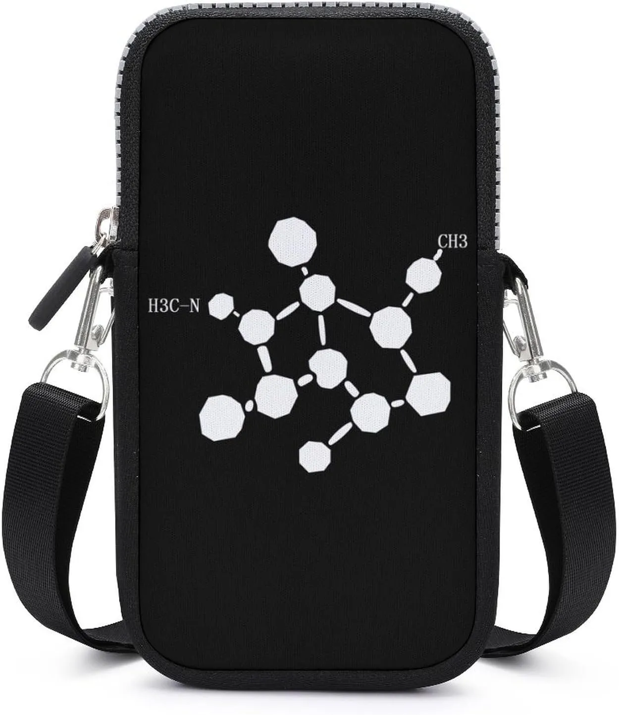 Cocaine Molecule Formula Chemistry Phone Purse Crossbody for Women Card Holder Wallet Shoulder Bag for Work Travel