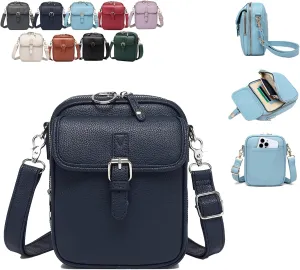 Collaborate1 Crossbody Leather Bag,Urvashi Vintage Double Layer Crossbody Leather Bags,Tojoyride Large Capacity Mini Bag