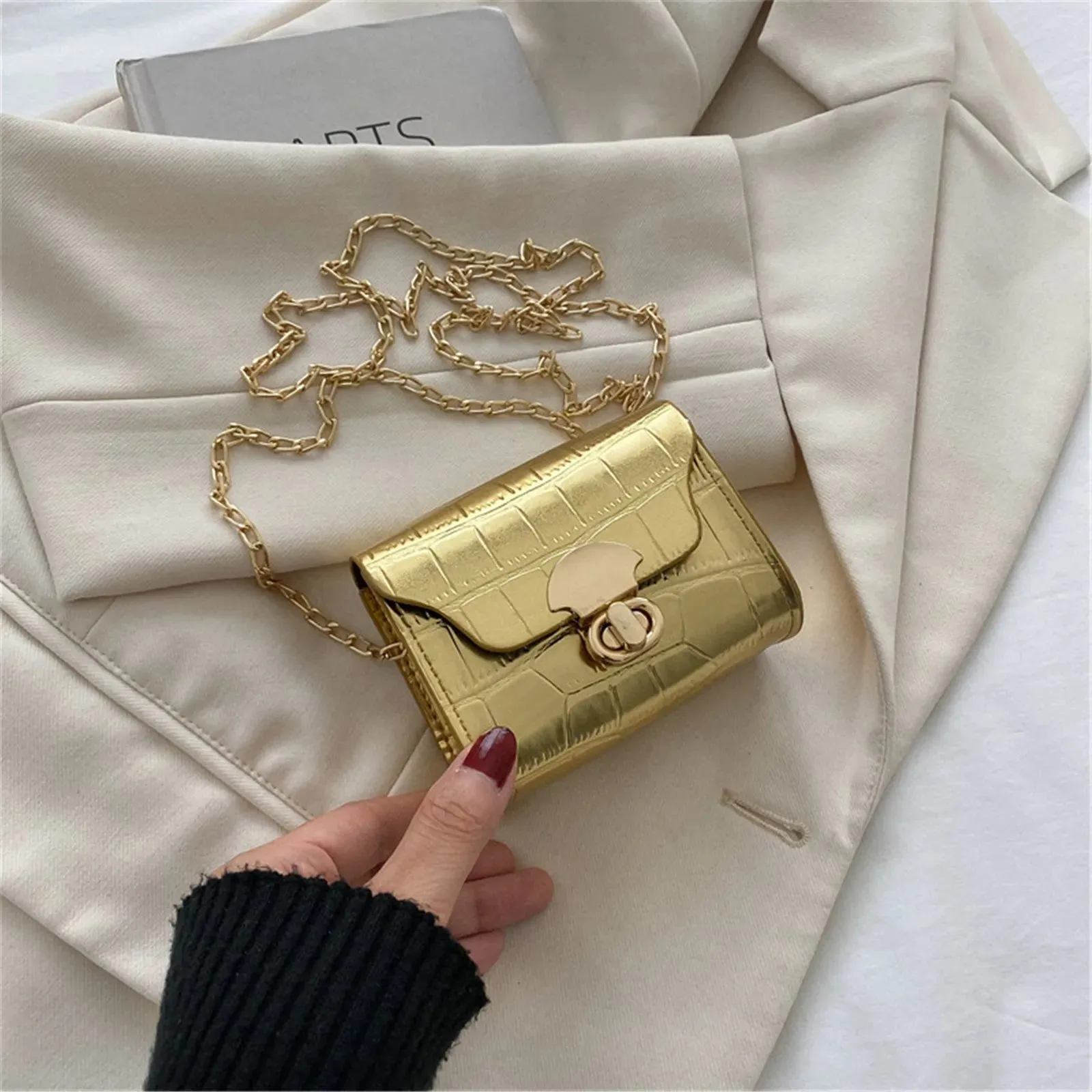 Color Casual Small Square Bag Handbag Crossbody Bag PU Korean Style Fashion Girl Coin Purse Solid Mini Purse