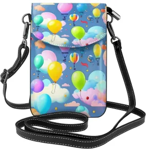Colorful Balloons Crossbody Bag, Leather Crossbody Flap Mobile Phone Bag.* Fashion Tassel Wallet Designed For Women.