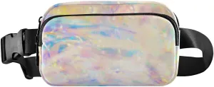 Colorful Galaxy Rainbow Universe Shiny Stars Sparkles Gradient Adjustable Belt Running Bag, Crossbody Fanny Pack Waist Runners Bag Tote for Women Men Sports Hiking Fitness Exercise Gym Pouch