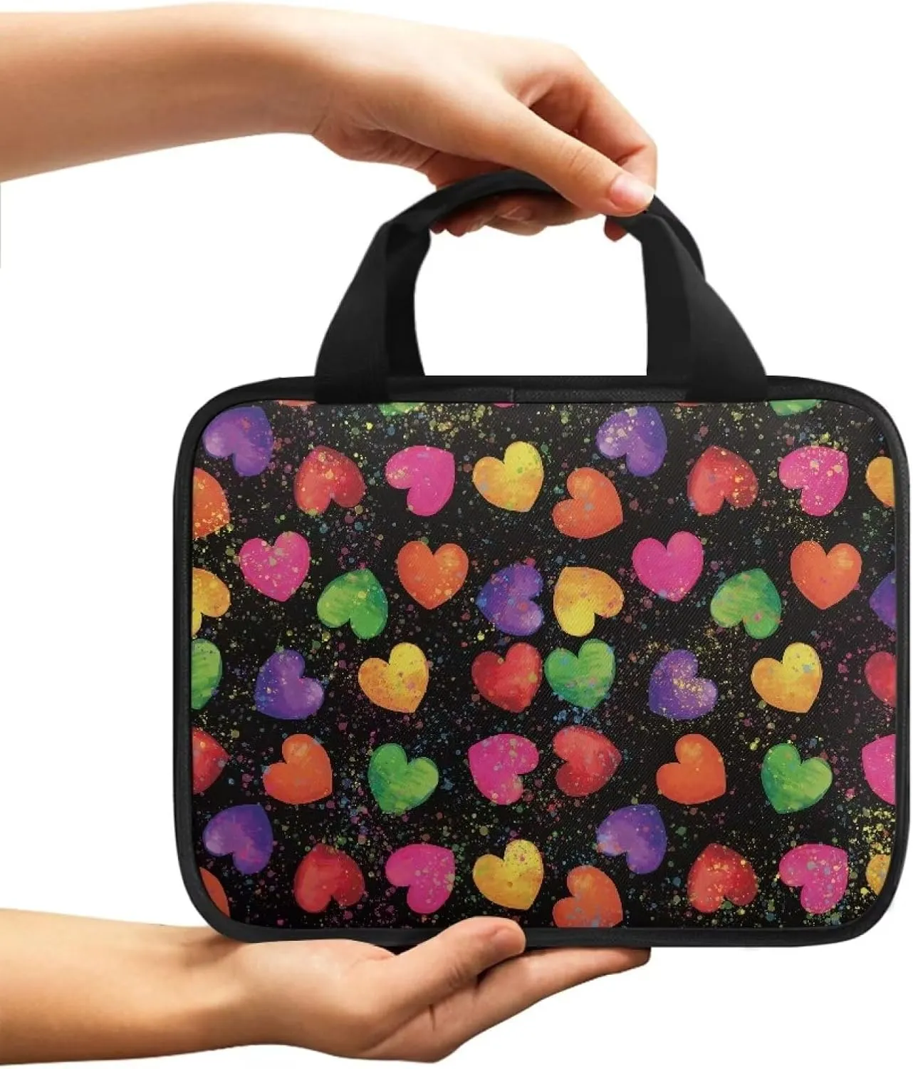 Colorful Hearts Print Bible Cover Case for Girls,Fashion Bible Case Women Bible Bag,Bible Book Case,Church Bag,Bible Carrying Case,Bible Holder,Bible Book Cover Christian Gifts