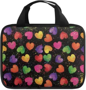 Colorful Hearts Print Bible Cover Case for Girls,Fashion Bible Case Women Bible Bag,Bible Book Case,Church Bag,Bible Carrying Case,Bible Holder,Bible Book Cover Christian Gifts