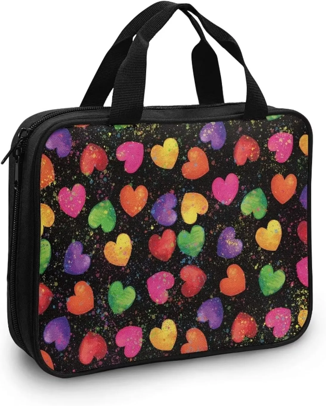 Colorful Hearts Print Bible Cover Case for Girls,Fashion Bible Case Women Bible Bag,Bible Book Case,Church Bag,Bible Carrying Case,Bible Holder,Bible Book Cover Christian Gifts