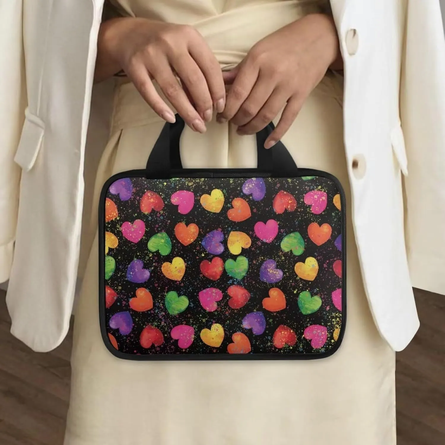 Colorful Hearts Print Bible Cover Case for Girls,Fashion Bible Case Women Bible Bag,Bible Book Case,Church Bag,Bible Carrying Case,Bible Holder,Bible Book Cover Christian Gifts