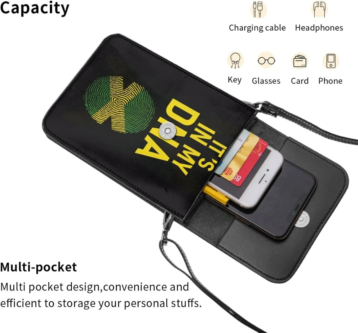 Colorful Watercolor Floral Cell Phone Purse Small Crossbody Bags For Women Men Wallet Purses With Adjustable Strap