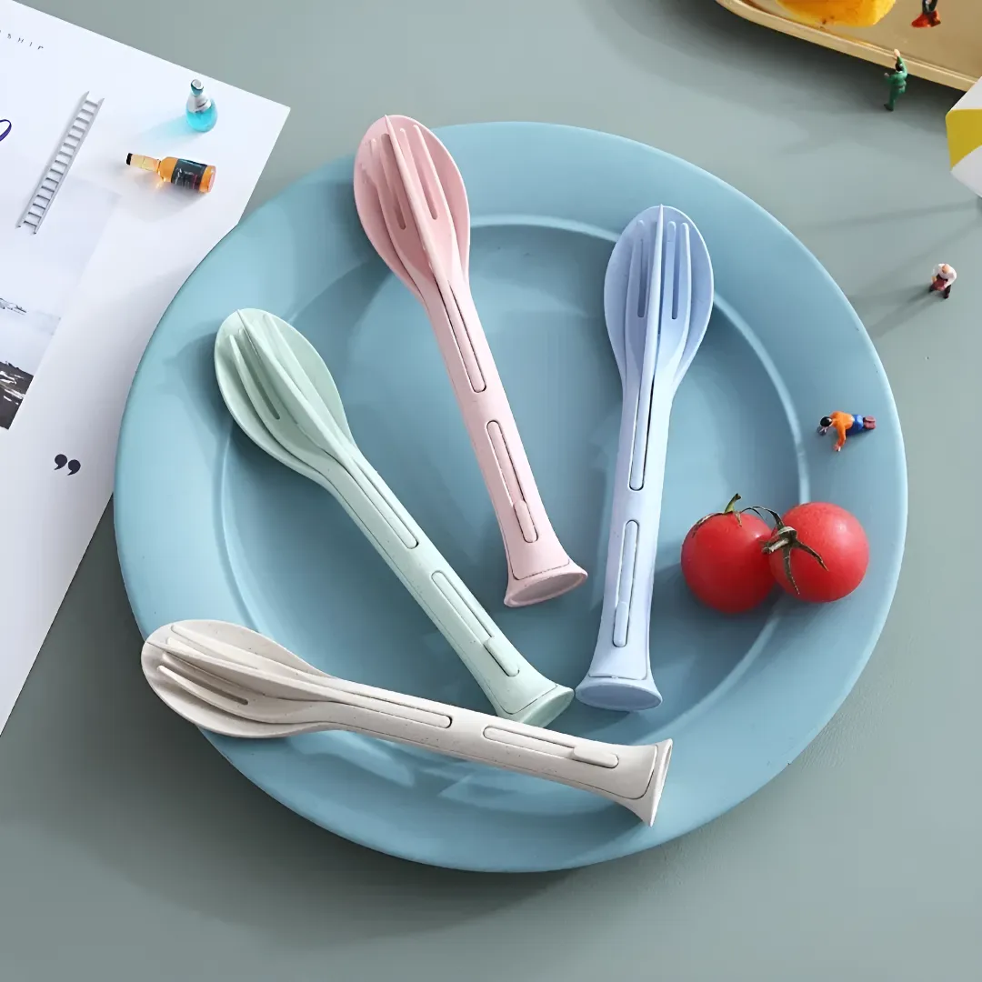 Compact Stackable Reusable Utensil Set