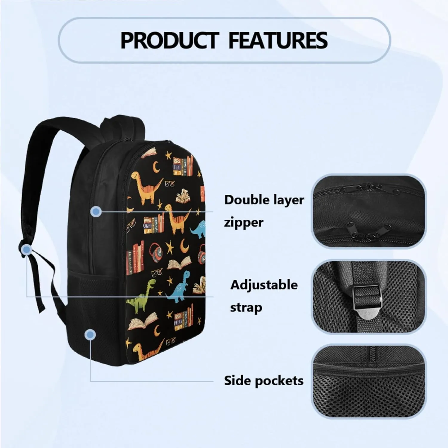 Cool Dinosaur Backpack with Lunch Box Kids Boys Back to School, 3rd Grade Backpack Cartoon Pencil Case and Water Bottle Holder Study Supplies for Kids Back to School