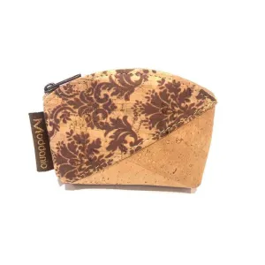 Cork Mini Coin Purse and Small Coin Pouch in a Paisley Classic Pattern
