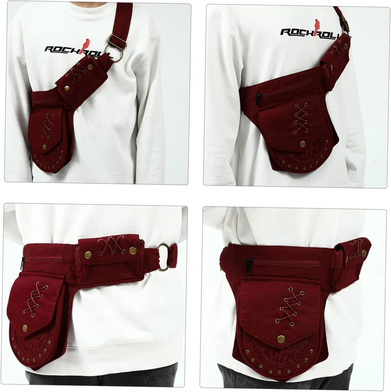 Cotton Cloth Material Phone Waist Bag Large Size Crossbody Phone Holder Pouch