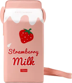 Cow appearance Milk Box CrossBody Purse Bag,PU Phone Shoulder Wallet for Women Girl