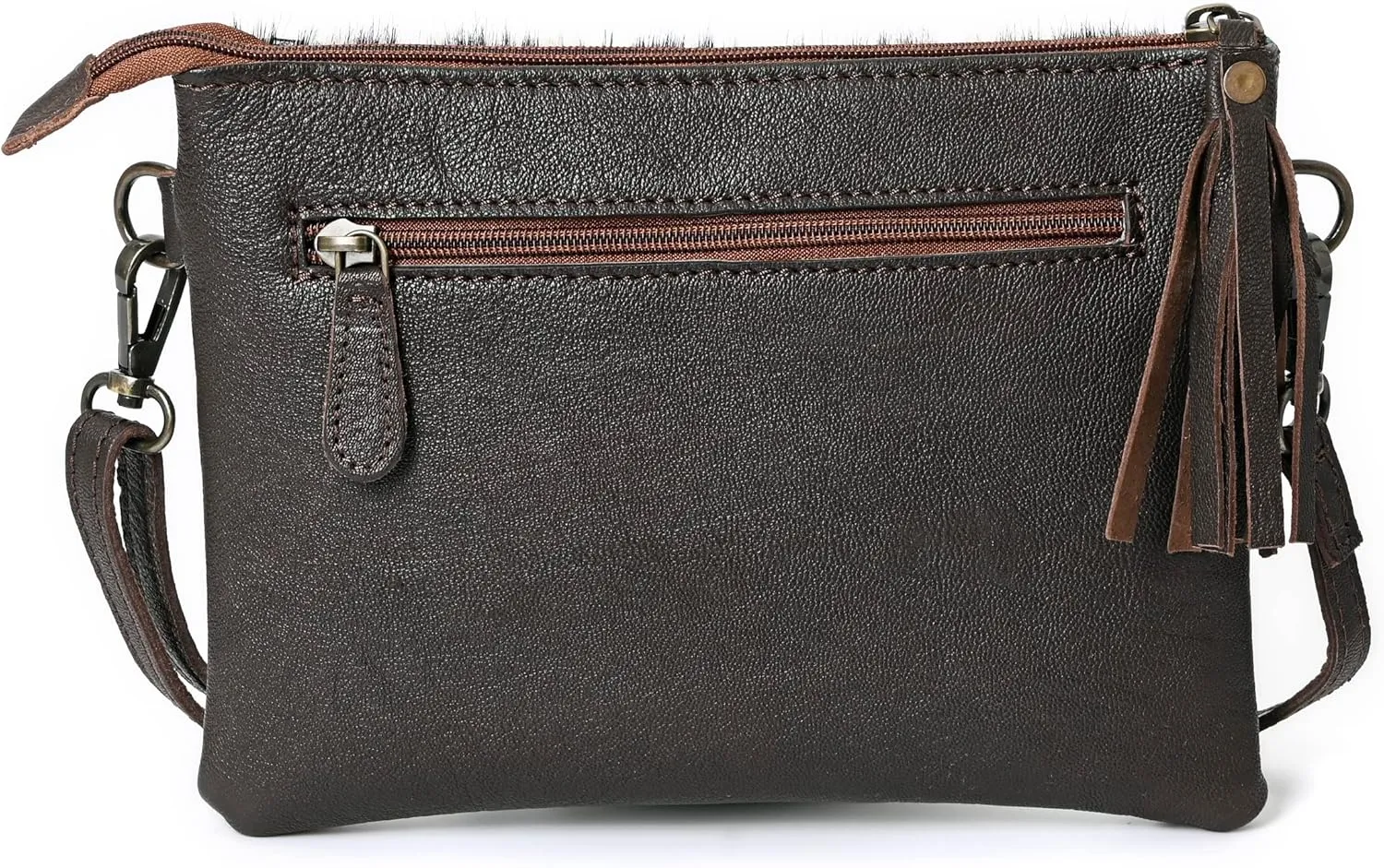 cowhide and hair on Pouch bag Genuine cowhide hair on small crossbody Bag with adjustable detachable strap