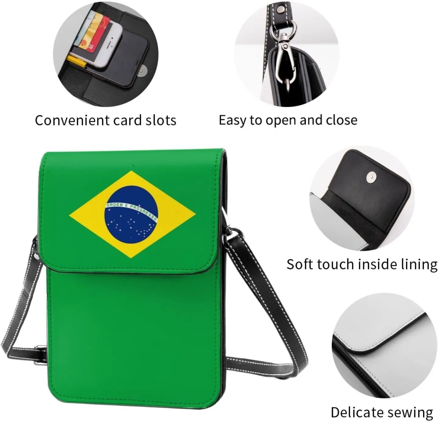 Cows and Sunflowers Cell Phone Purse Small Crossbody Bags For Women Men Wallet Purses With Adjustable Strap