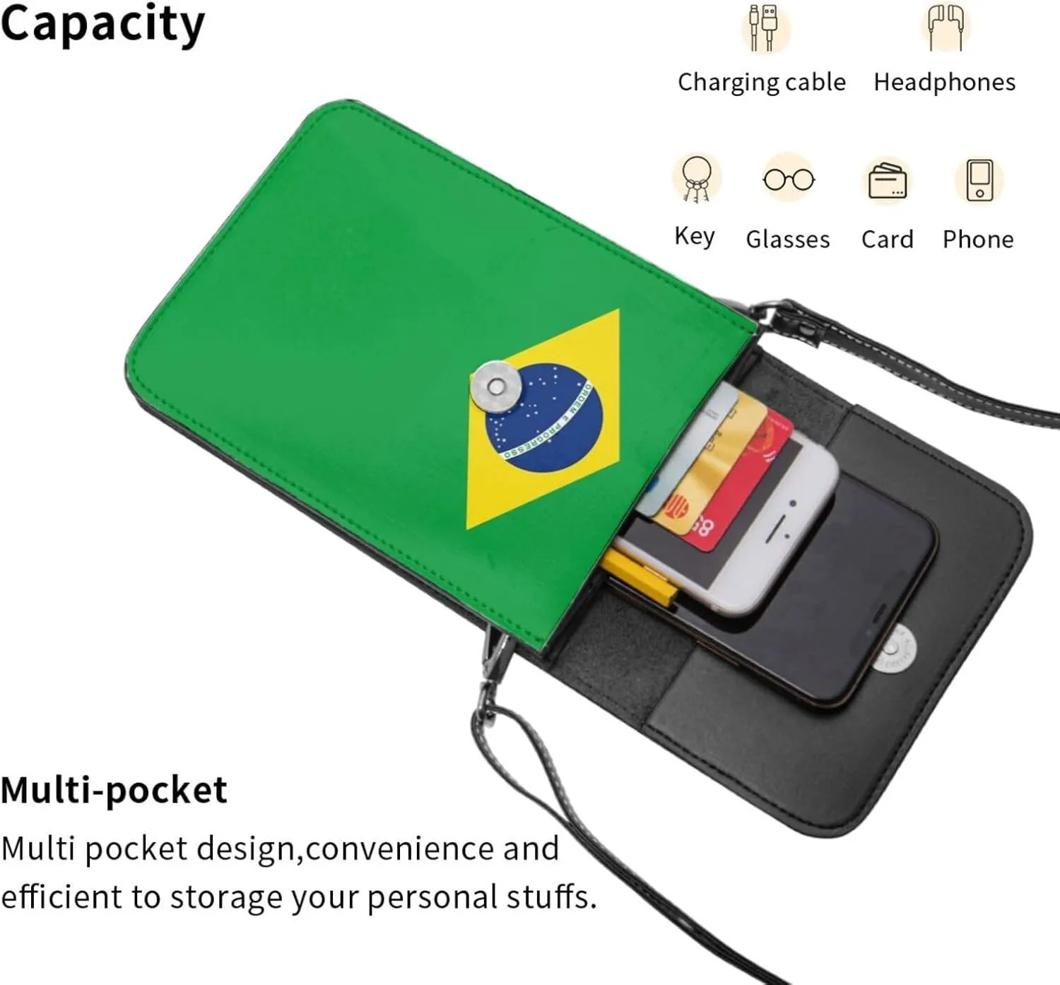 Cows and Sunflowers Cell Phone Purse Small Crossbody Bags For Women Men Wallet Purses With Adjustable Strap