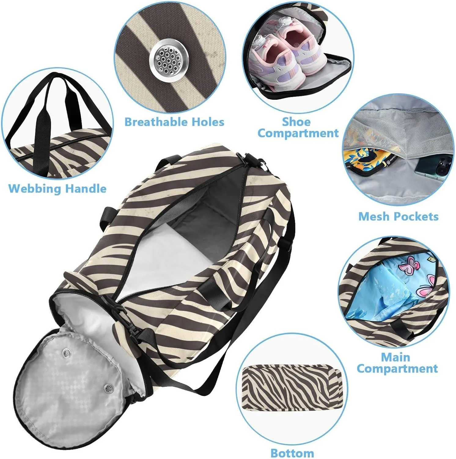 Cross Body Purse with Shoes Compartment Fashion Handbags for For Hiking Traveling