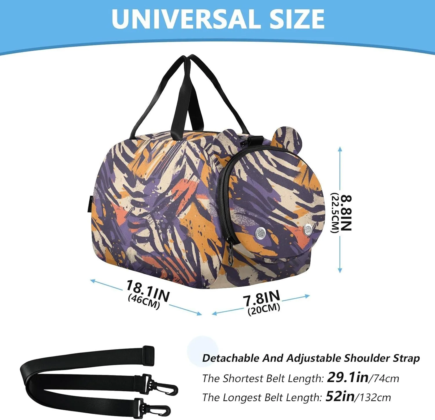 Cross Body Purse with Shoes Compartment Fashion Handbags for For Hiking Traveling