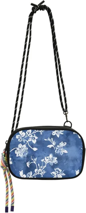 Crossbody Bag Blue and White Floral Cell Phone Purse Wallet with Credit Card Slots Multicolor Handbag with Adjustable Strap Fits Phone Keys And More