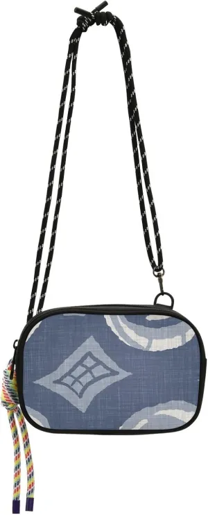 Crossbody Bag Blue Doodle Smile Linen Pattern Cell Phone Purse Wallet with Credit Card Slots Multicolor Handbag with Adjustable Strap Fits Phone Keys And More