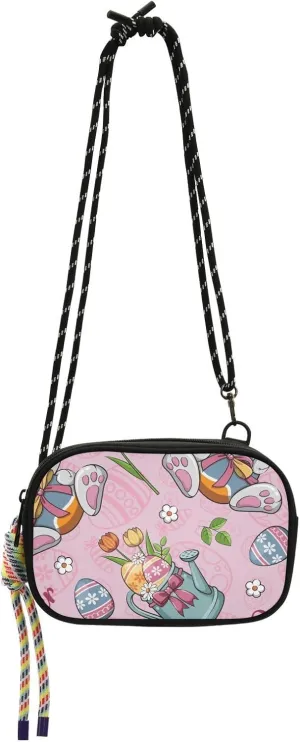 Crossbody Bag Cute Bunny Rabbit and Easter Eggs Cell Phone Purse Wallet with Credit Card Slots Multicolor Handbag with Adjustable Strap Fits Phone Keys And More
