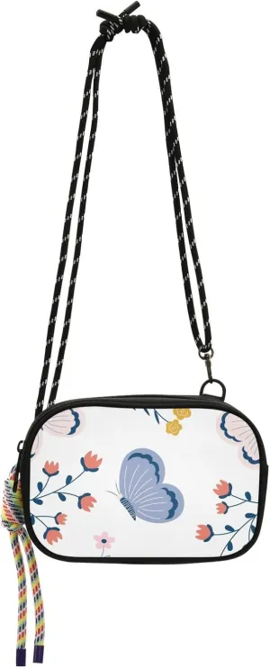 Crossbody Bag Cute Butterflies and Flowers Cell Phone Purse Wallet with Credit Card Slots Multicolor Handbag with Adjustable Strap Fits Phone Keys And More