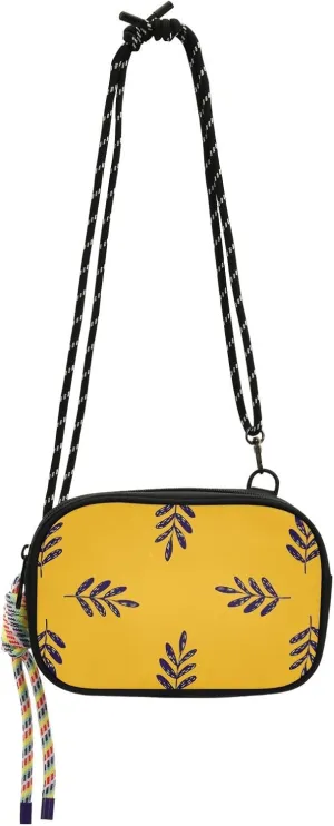 Crossbody Bag Foliage Branches Yellow Cell Phone Purse Wallet with Credit Card Slots Multicolor Handbag with Adjustable Strap Fits Phone Keys And More