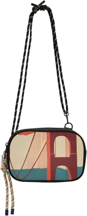 Crossbody Bag Golden Gate Bridge Color Illustration Cell Phone Purse Wallet with Credit Card Slots Multicolor Handbag with Adjustable Strap Fits Phone Keys And More