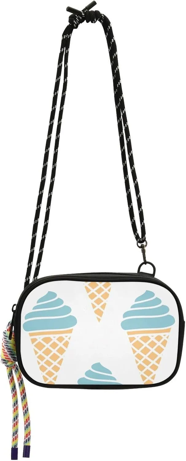 Crossbody Bag Ice Cream Cones Cell Phone Purse Wallet with Credit Card Slots Multicolor Handbag with Adjustable Strap Fits Phone Keys And More