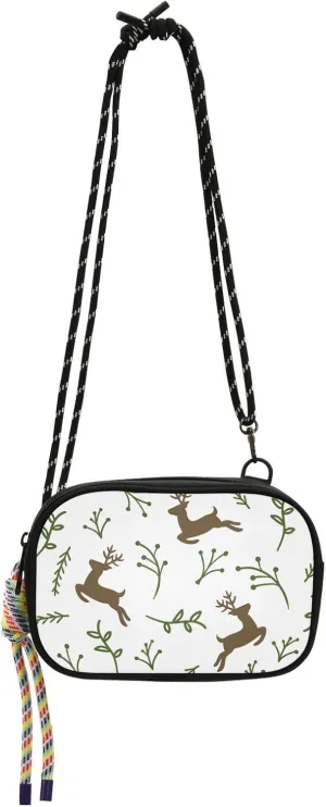 Crossbody Bag Reindeer and Greeery Cell Phone Purse Wallet with Credit Card Slots Multicolor Handbag with Adjustable Strap Fits Phone Keys And More