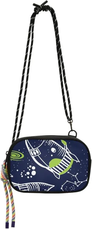 Crossbody Bag Space Rockets Planets and Stars Cell Phone Purse Wallet with Credit Card Slots Multicolor Handbag with Adjustable Strap Fits Phone Keys And More