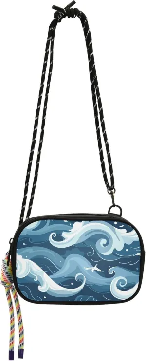 Crossbody Bag Waves and Seagulls Cell Phone Purse Wallet with Credit Card Slots Multicolor Handbag with Adjustable Strap Fits Phone Keys And More