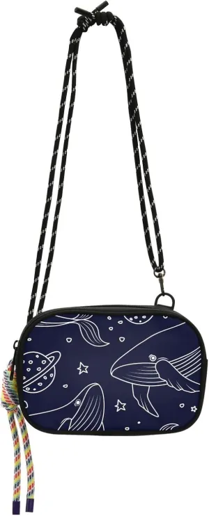 Crossbody Bag Whales in Open Space Cell Phone Purse Wallet with Credit Card Slots Multicolor Handbag with Adjustable Strap Fits Phone Keys And More