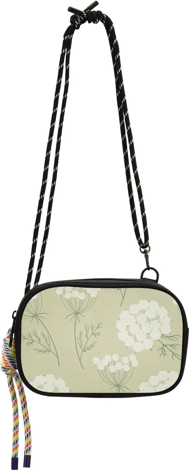 Crossbody Bag Wild Flowers Botanical Design Cell Phone Purse Wallet with Credit Card Slots Multicolor Handbag with Adjustable Strap Fits Phone Keys And More