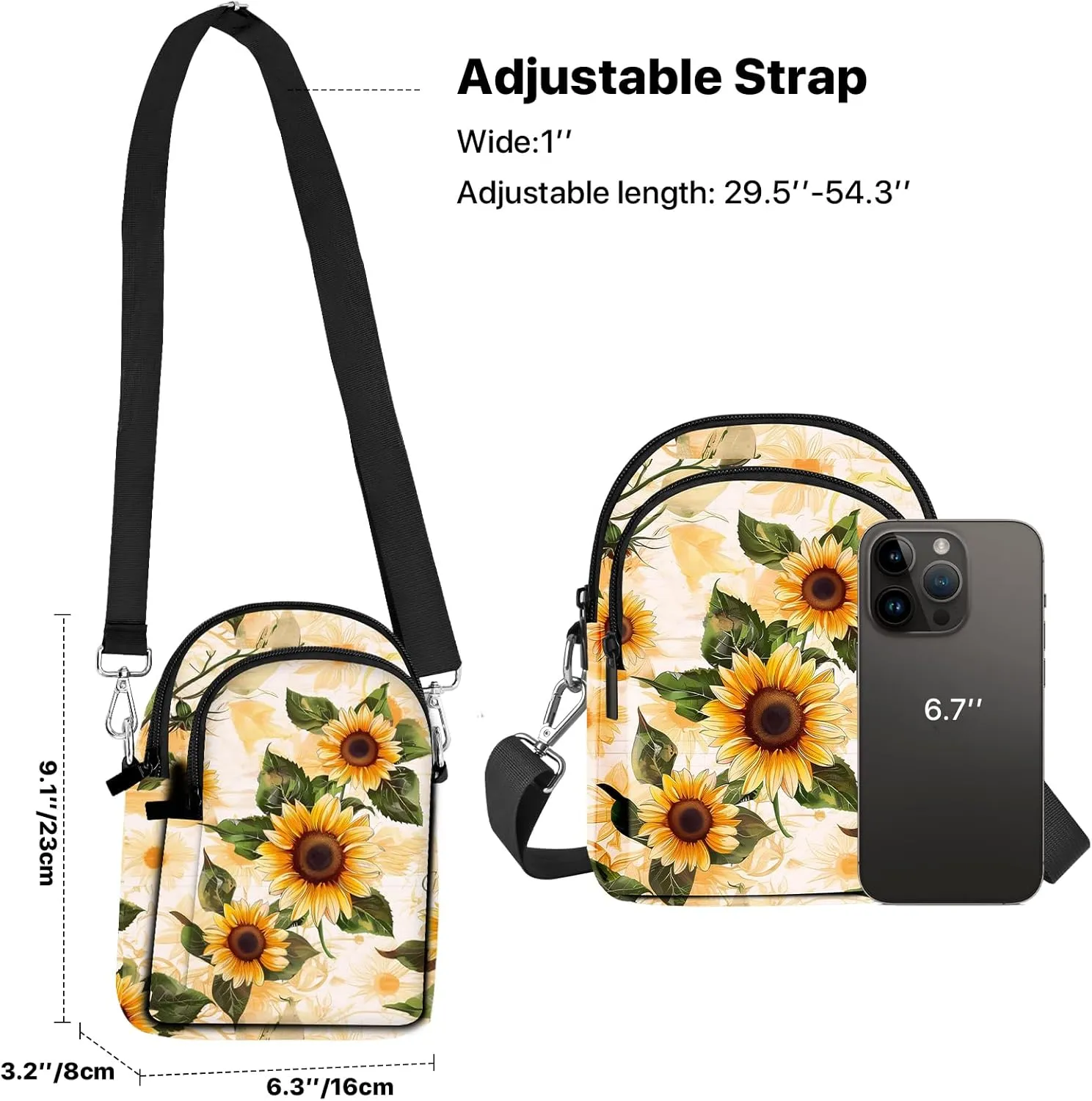 Crossbody Bags for Women Cell Phone Purse Casual Shoulder Bag with Adjustable Strap Card Slots for Travel Work