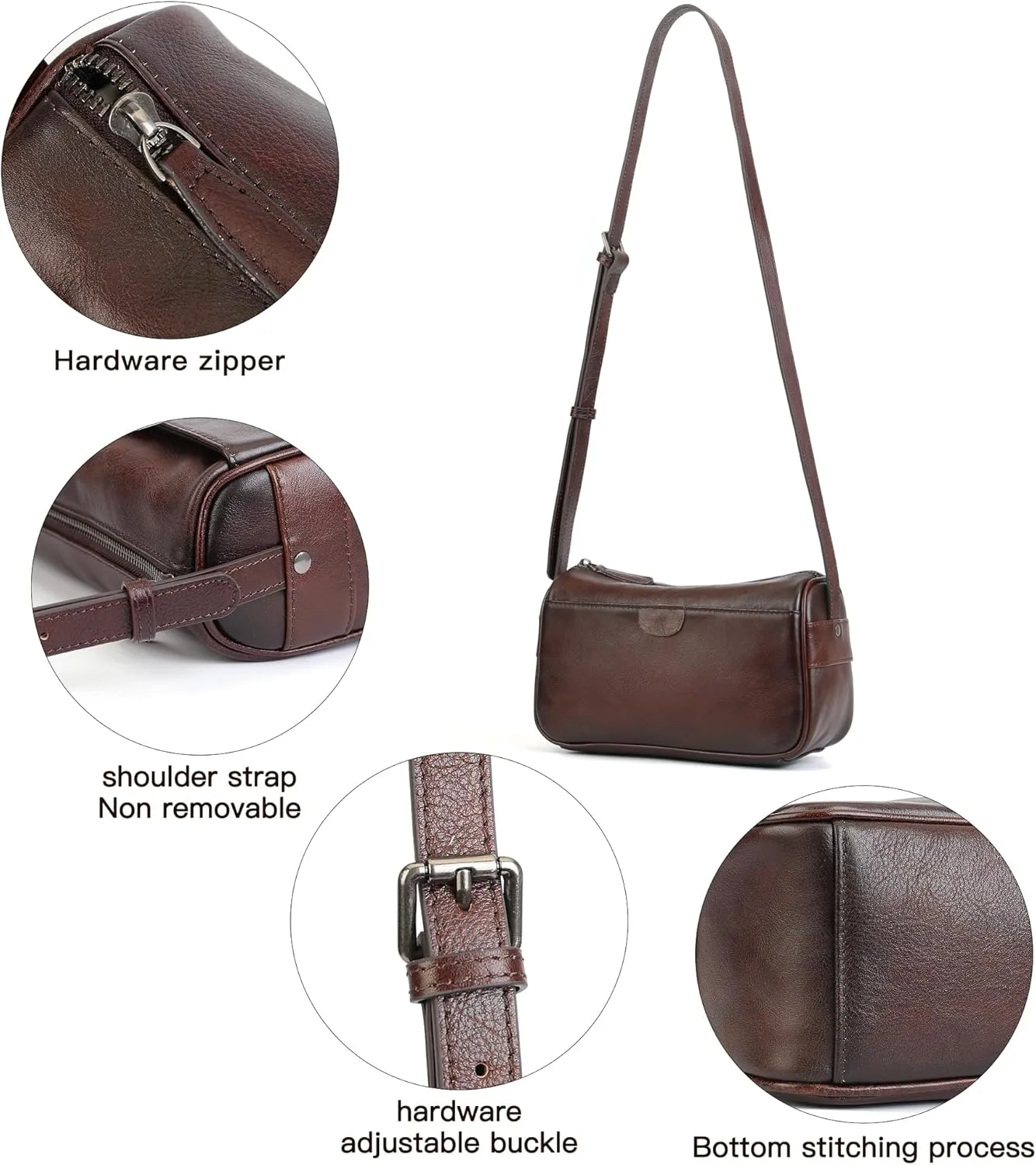 Crossbody Bags for Women Genuine Leather Crossbody Purse Shoulder Bag Small Handbags Purses Daily Essentials Pouch