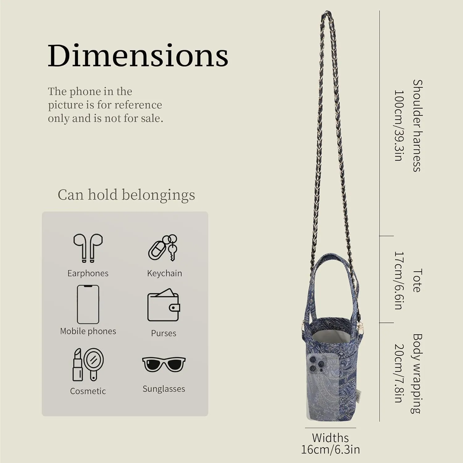 Crossbody Bags for Women, Lightweight and Foldable Bucket Bag, Water Bottle Holder Fit for Stanley Cup or Daily Use