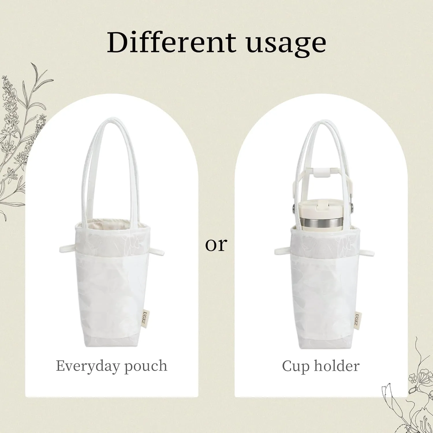 Crossbody Bags for Women, Lightweight and Foldable Bucket Bag, Water Bottle Holder Fit for Stanley Cup or Daily Use