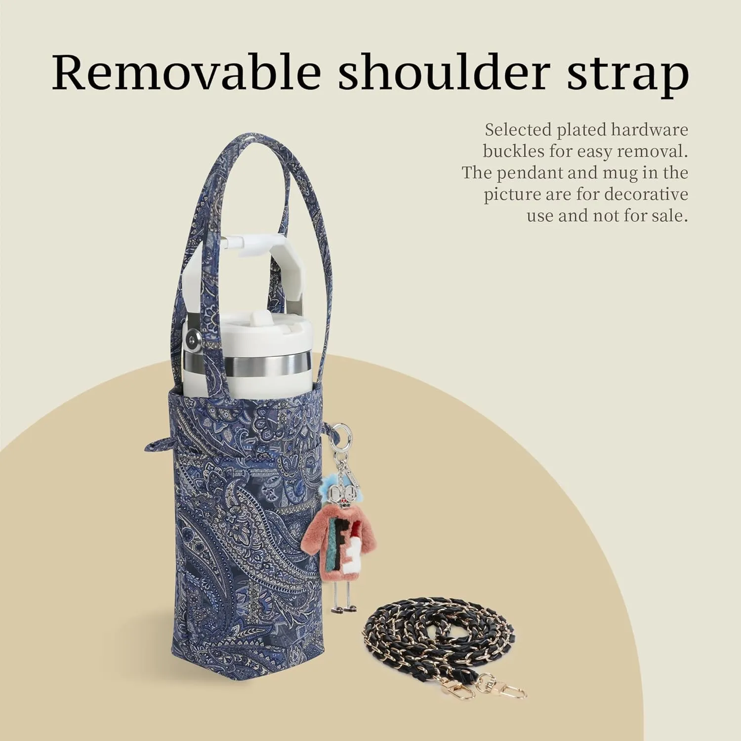 Crossbody Bags for Women, Lightweight and Foldable Bucket Bag, Water Bottle Holder Fit for Stanley Cup or Daily Use