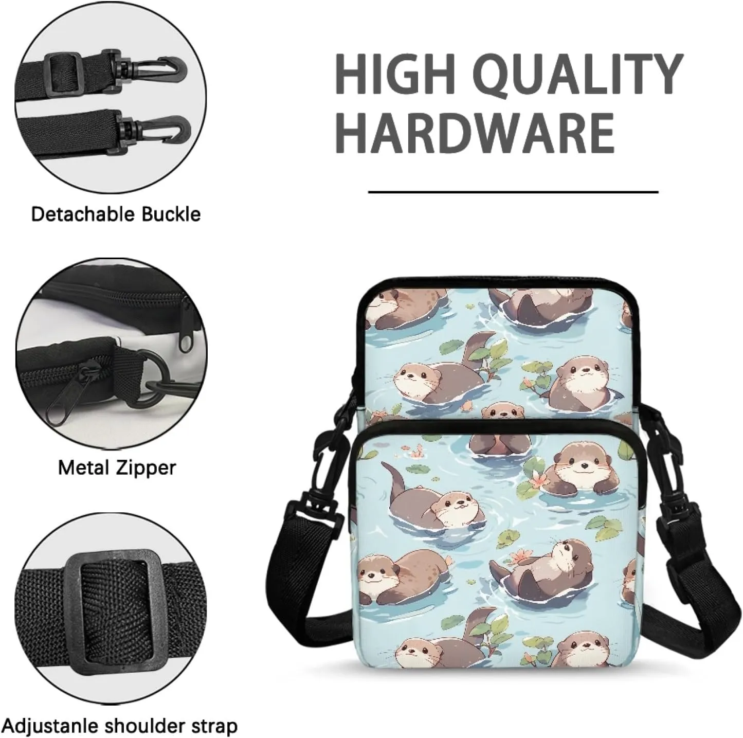 Crossbody Bags for Women Men Trendy with Zipper Sling Purse Phone Holder Messenger Bag Small Shoulder Bag
