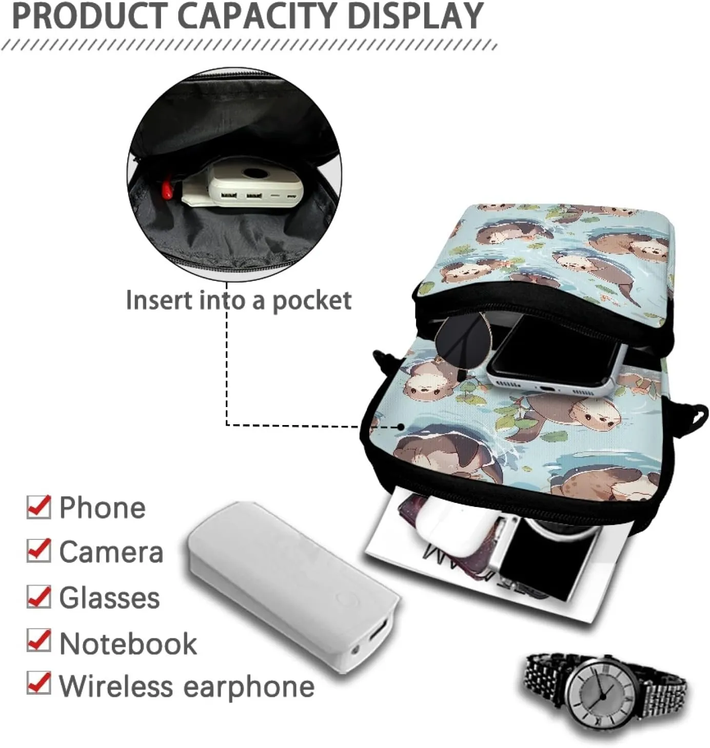 Crossbody Bags for Women Men Trendy with Zipper Sling Purse Phone Holder Messenger Bag Small Shoulder Bag