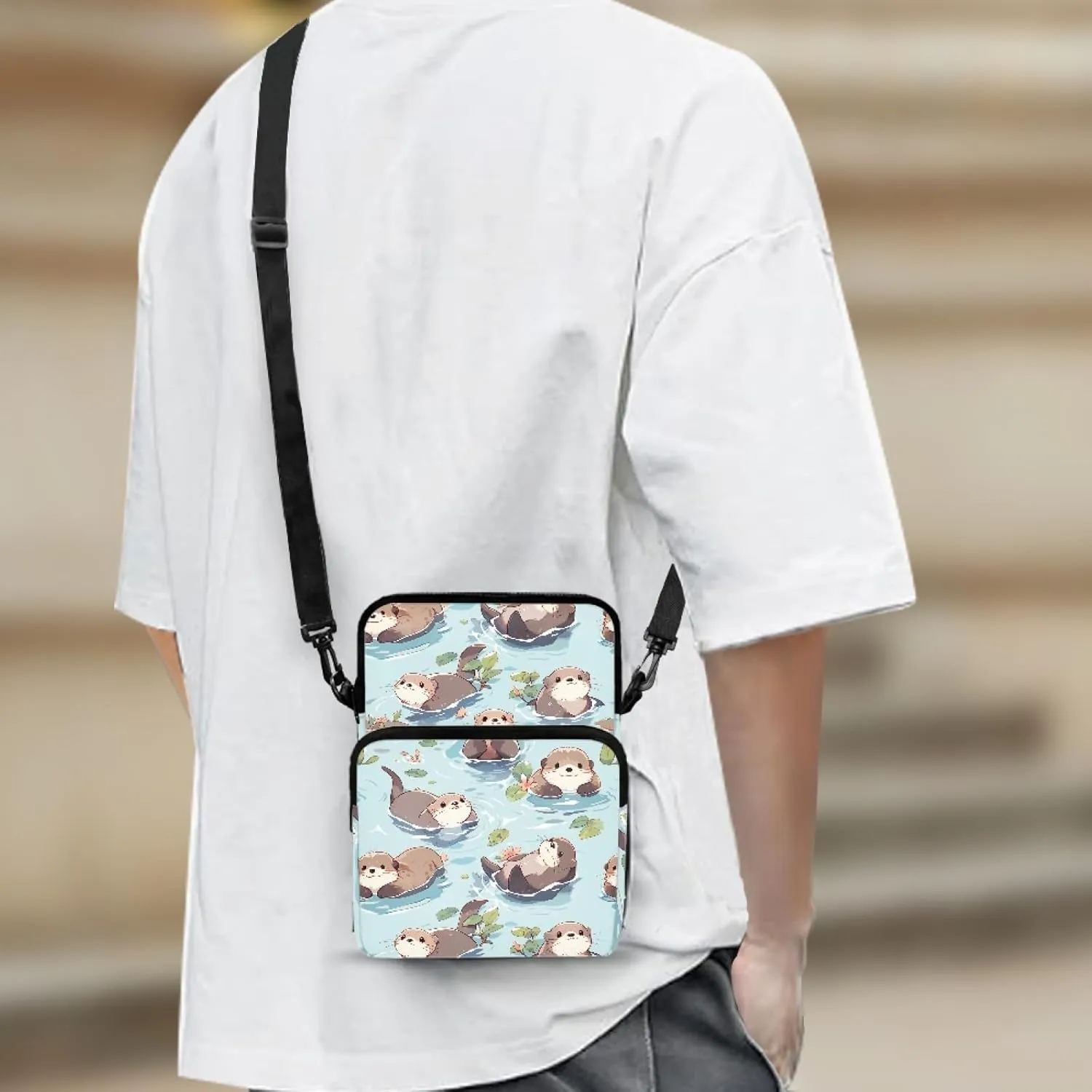 Crossbody Bags for Women Men Trendy with Zipper Sling Purse Phone Holder Messenger Bag Small Shoulder Bag