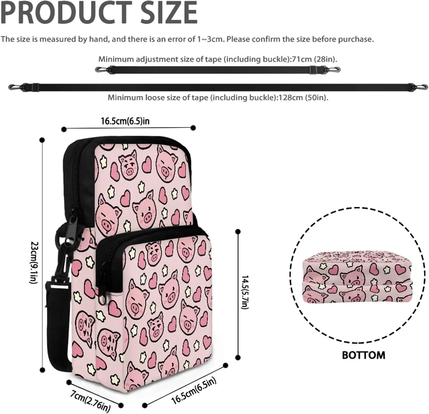 Crossbody Bags for Women Men Trendy with Zipper Sling Purse Phone Holder Messenger Bag Small Shoulder Bag