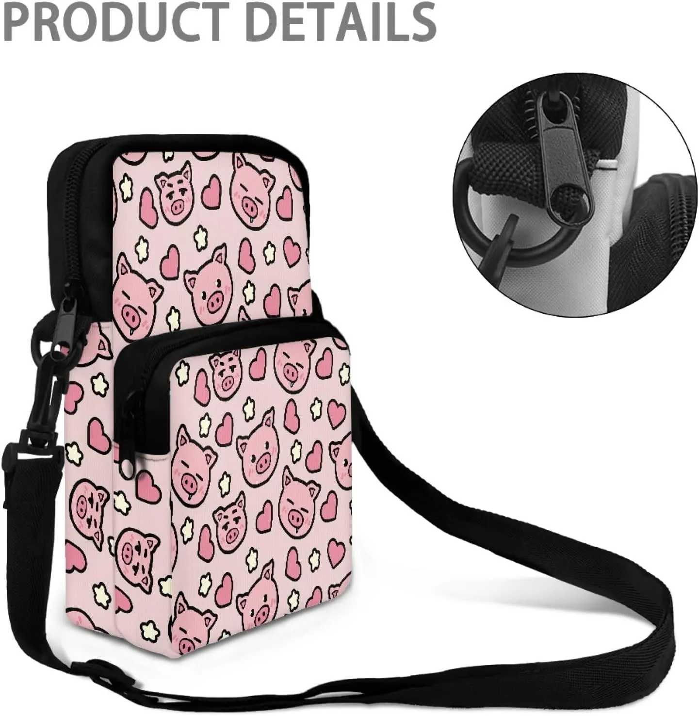 Crossbody Bags for Women Men Trendy with Zipper Sling Purse Phone Holder Messenger Bag Small Shoulder Bag
