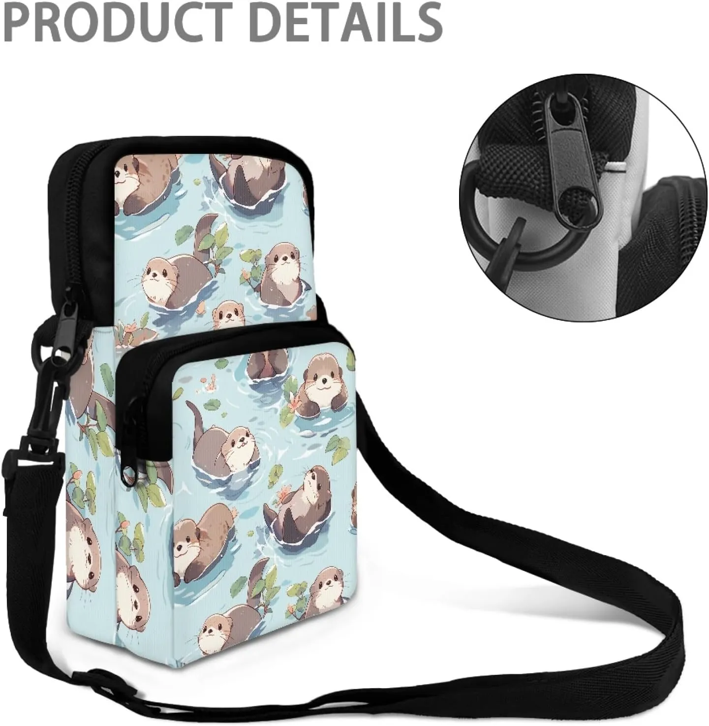 Crossbody Bags for Women Men Trendy with Zipper Sling Purse Phone Holder Messenger Bag Small Shoulder Bag