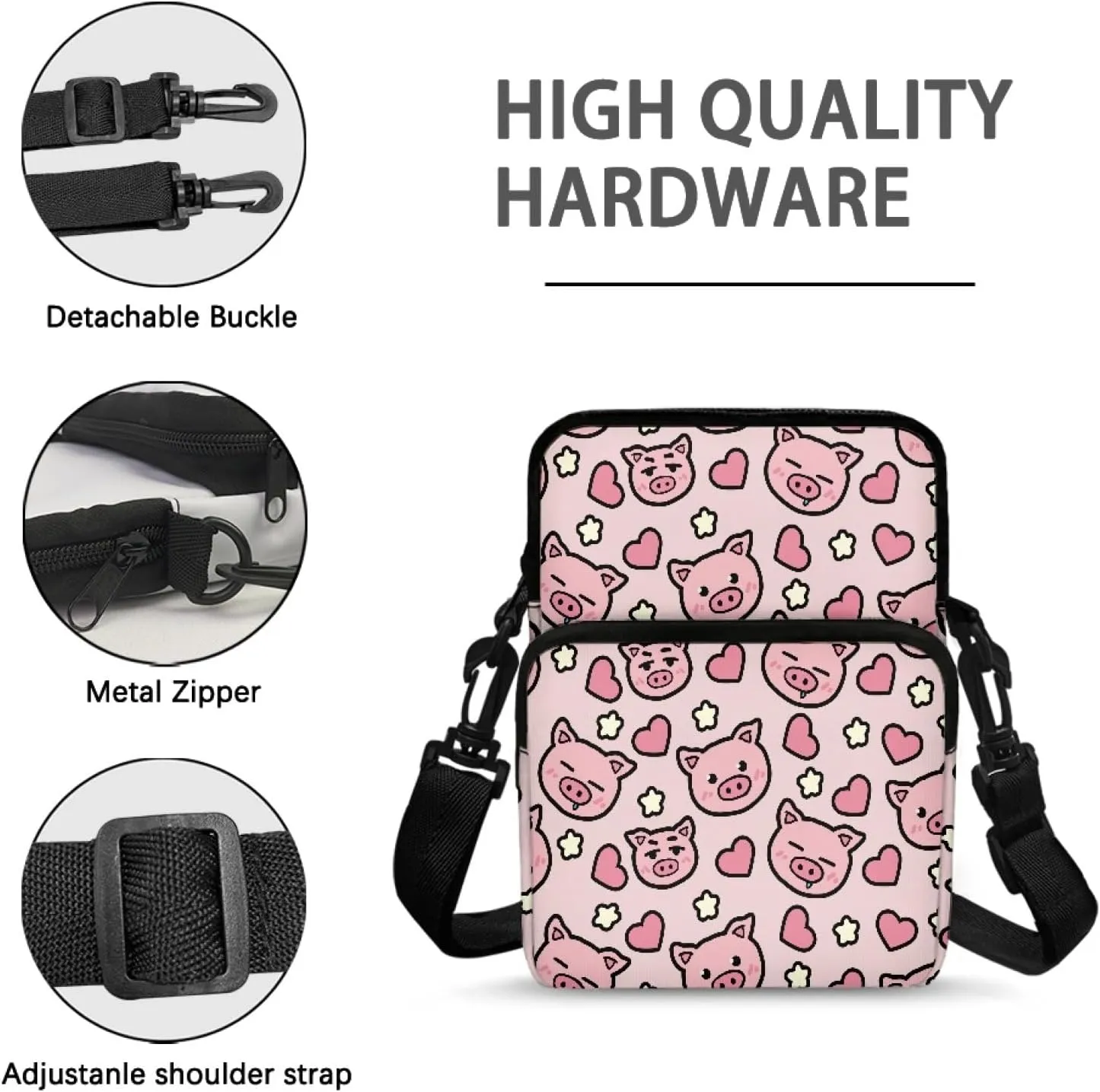 Crossbody Bags for Women Men Trendy with Zipper Sling Purse Phone Holder Messenger Bag Small Shoulder Bag