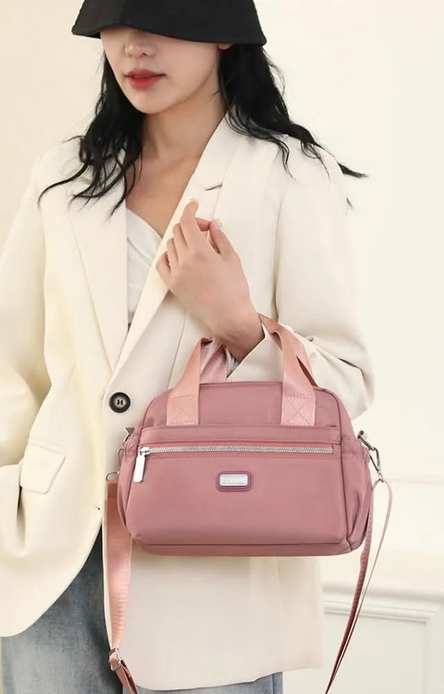 Crossbody Bags for Women Nylon Waterproof Lightweight Shoulder Bag,Top Handle Satchel Handbag for Travel Work