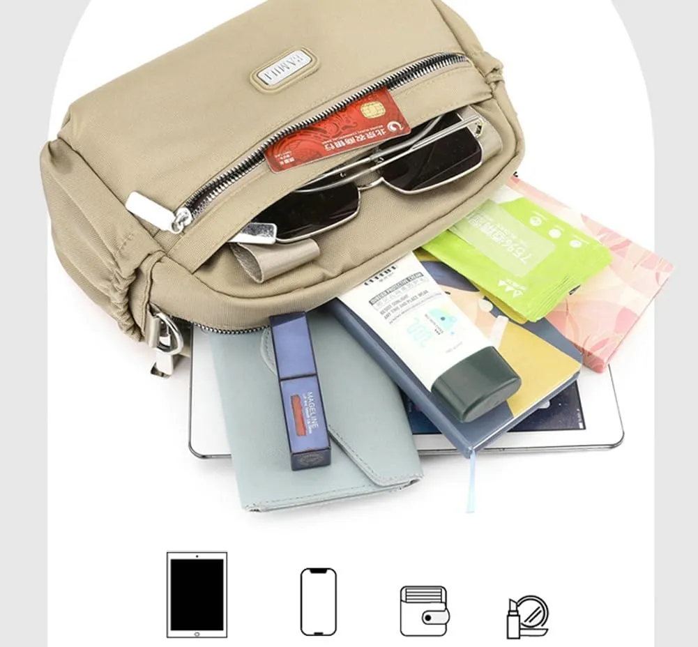 Crossbody Bags for Women Nylon Waterproof Lightweight Shoulder Bag,Top Handle Satchel Handbag for Travel Work