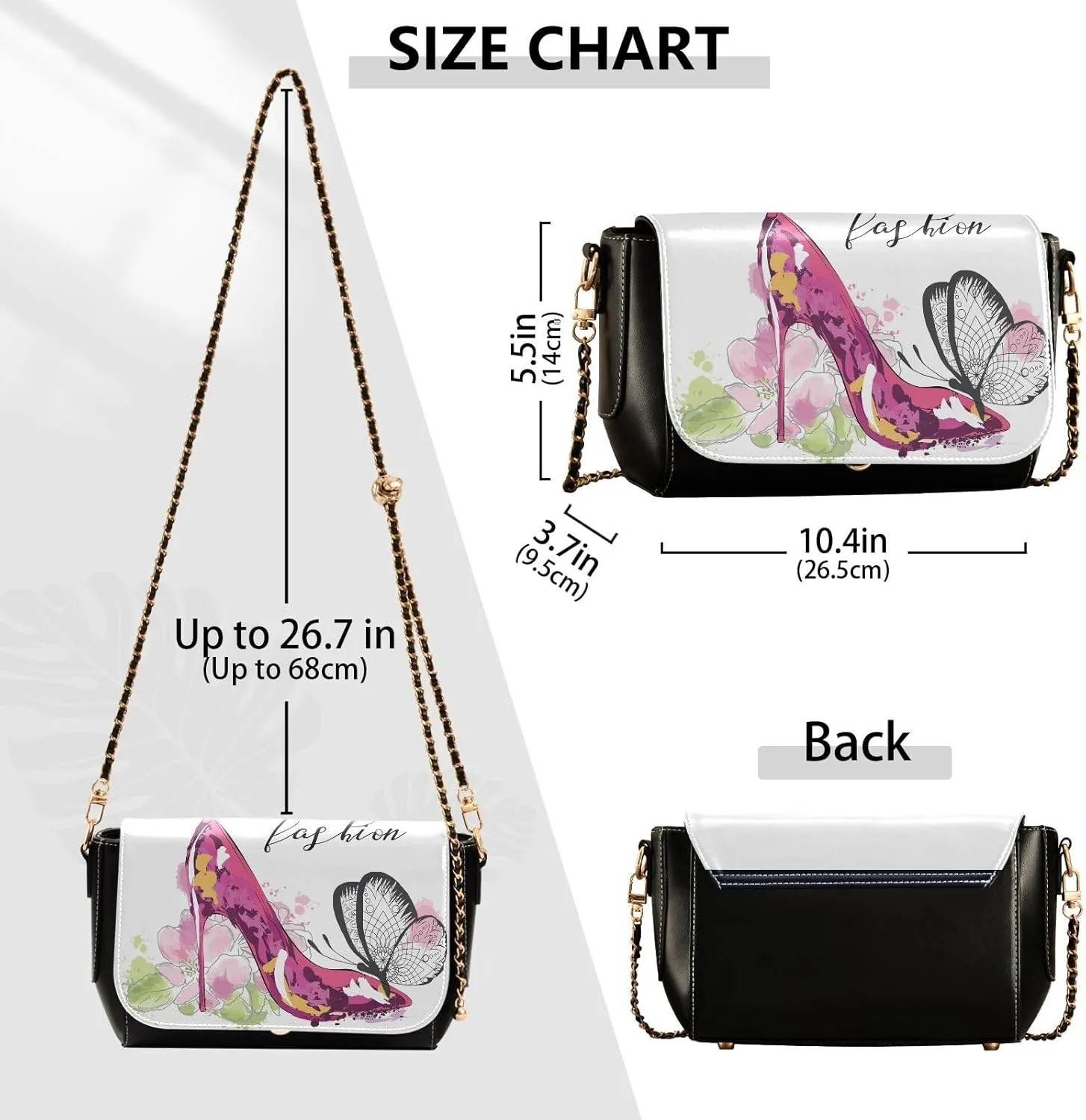Crossbody Bags for Women Trendy Women's Black Shoulder Bag Small PU Leather Flap Cross Body Bag Handbags