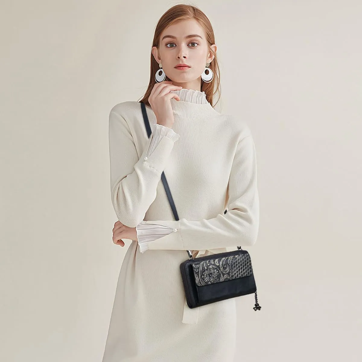 Crossbody Bags For Women, Wristlet Wallet Phone Purse Shoulder handbags Multi-Function Small Clutch Card Holder