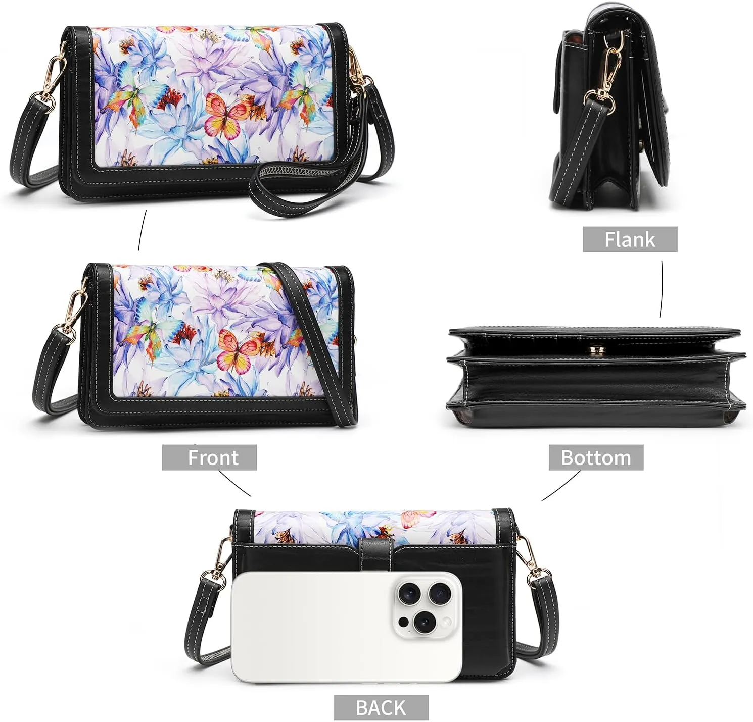 Crossbody Bags For Women Wristlet Wallet Phone Purse Shoulder handbags Multi-Function Small RFID Clutch Card Holder…