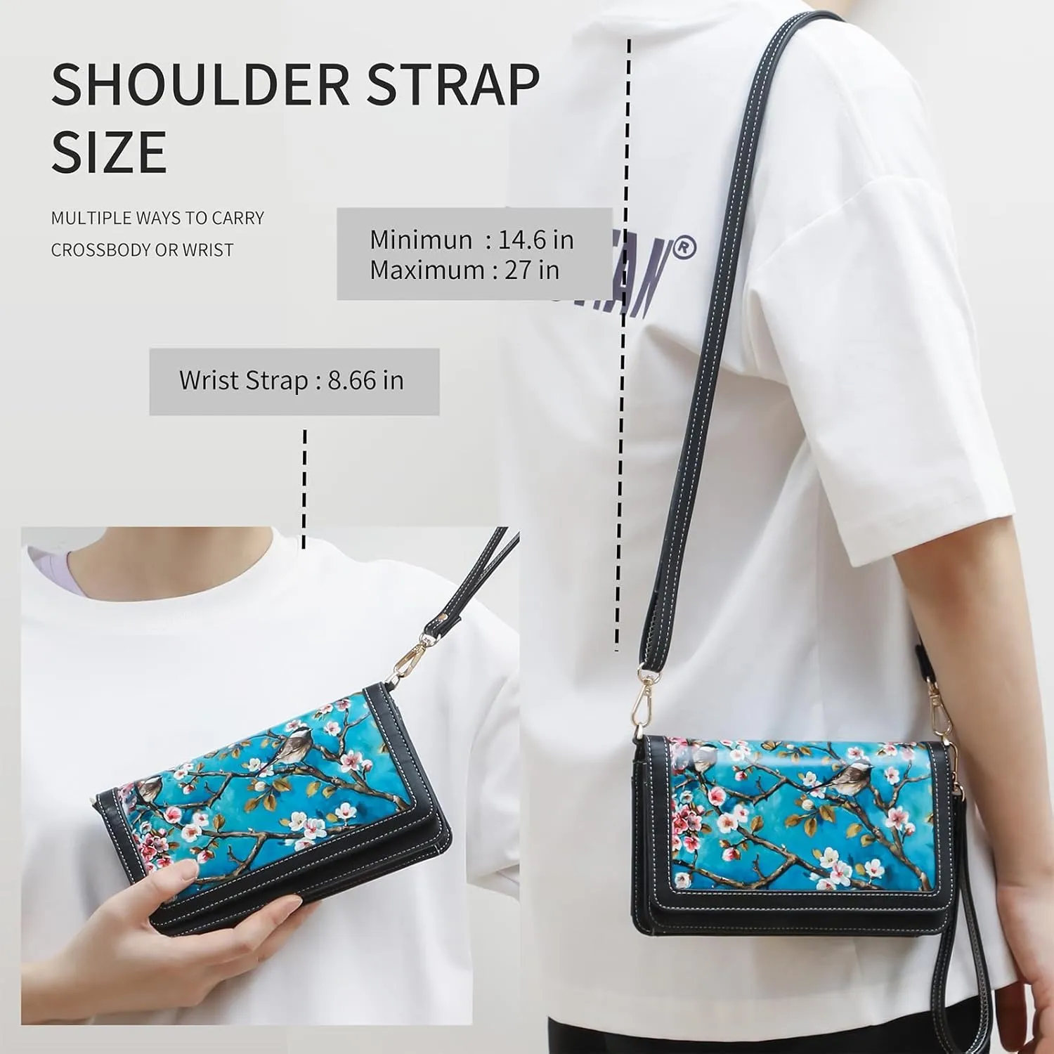Crossbody Bags For Women Wristlet Wallet Phone Purse Shoulder handbags Multi-Function Small RFID Clutch Card Holder…